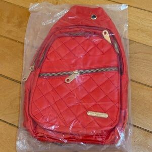 Red Quilted Women's Backpack